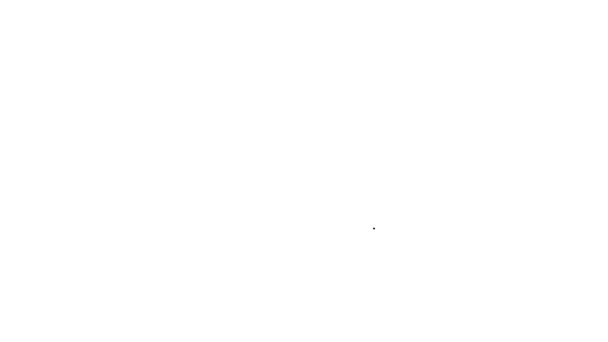 Černá čára Láhev javorového sirupu ikona izolované na bílém pozadí. Grafická animace pohybu videa 4K — Stock video