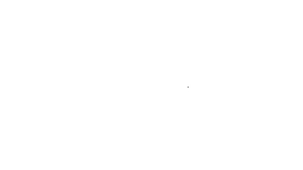 Icono de sello de línea negra aislado sobre fondo blanco. Animación gráfica de vídeo 4K — Vídeo de stock