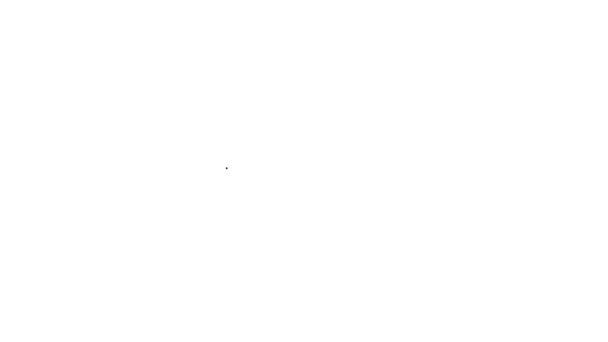 Línea negra Tarjeta de visita, icono de tarjeta de visita aislado sobre fondo blanco. plantilla de identidad corporativa. Animación gráfica de vídeo 4K — Vídeo de stock