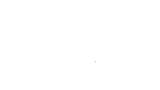 Черная линия Сундук ящиков значок изолирован на белом фоне. Видеографическая анимация 4K — стоковое видео