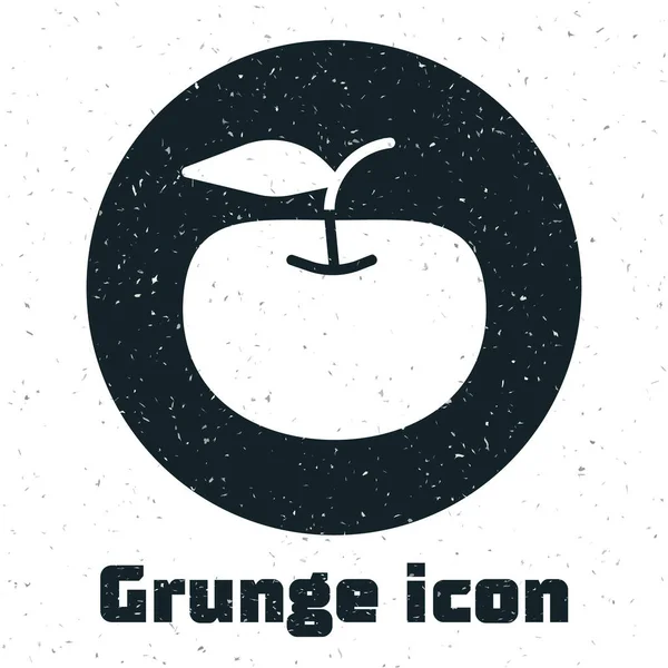 Grunge Apple Ikone isoliert auf weißem Hintergrund. Übergewicht. Gesunde Ernährung. Fitness-Diät. Monochrome Vintage-Zeichnung. Vektor — Stockvektor