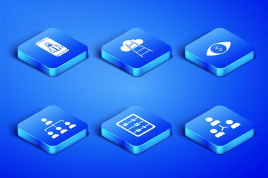 Proje ekibi tabanı, Startup proje konsepti, Abacus, Hiyerarşi organizasyon şeması, bitiş bayrağı ve Göz Doları simgesi olan merdiven. Vektör