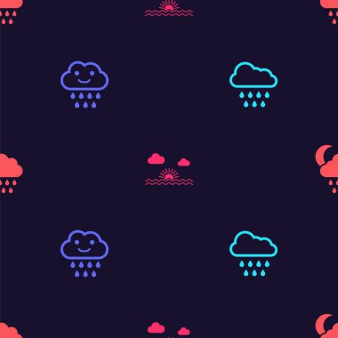 Bulut 'u yağmurla, günbatımıyla ve ay' la aynı düzeye getir. Vektör