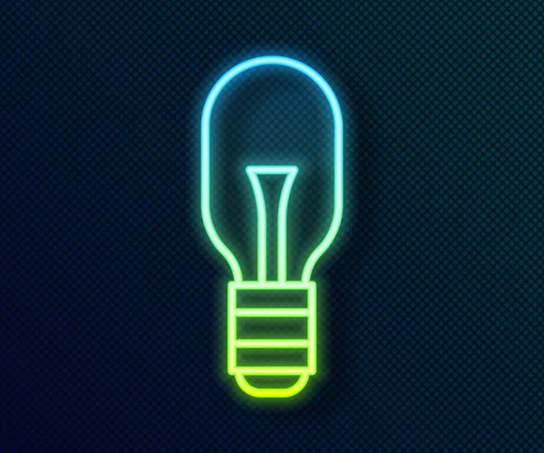 Glödande neon line Glödlampa med begreppet idé ikon isolerad på svart bakgrund. Energi och idé symbol. Inspiration koncept. Vektor — Stock vektor