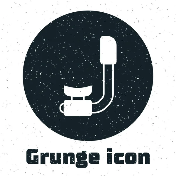 Εικονίδιο Grunge Snorkel απομονωμένο σε λευκό φόντο. Κατάδυση υποβρυχίου εξοπλισμού. Μονόχρωμη παλιά ζωγραφιά. Διάνυσμα — Διανυσματικό Αρχείο