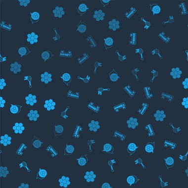 Bal peteği, bal peteği, dipper çubuğu ve dikişsiz desen ile asılma işaretini ayarlayın. Vektör