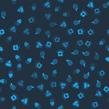 Bağış ve hayır kurumu, Dünya 'yı tutan el, evsizler için barınak ve kusursuz bir erkek doktor. Vektör