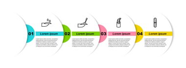 Çivi manikürü, manikür ve dosya ayarla. Ticari bilgi şablonu. Vektör