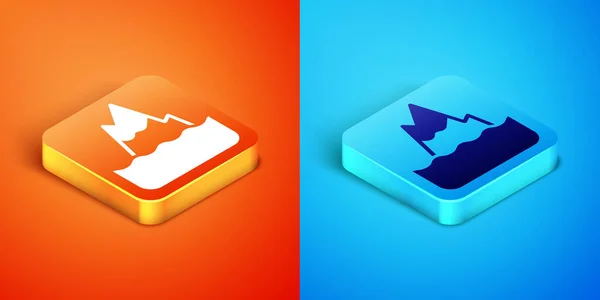 Isometric Iceberg icon isolated on orange and blue background. Vector — Stock Vector