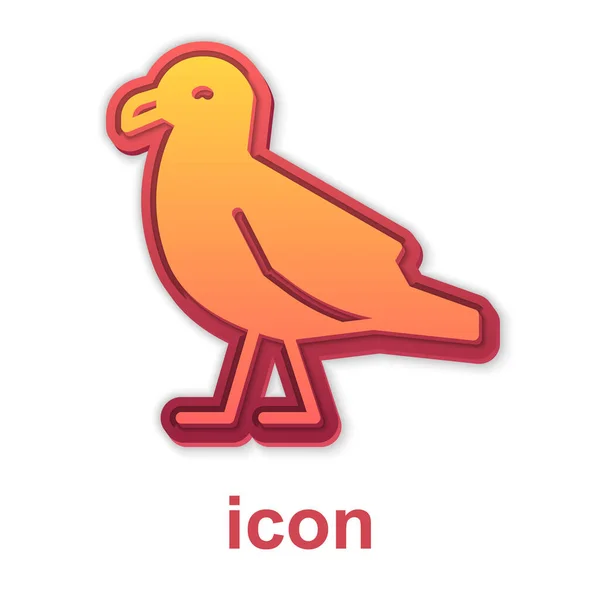 Gold Bird icona gabbiano isolato su sfondo bianco. Vettore — Vettoriale Stock