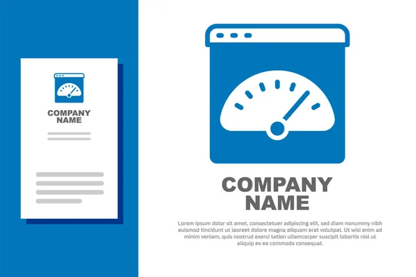 Blue Digitale snelheidsmeter pictogram geïsoleerd op witte achtergrond. Wereldwijd netwerk hoge snelheid verbinding datasnelheid technologie. Logo ontwerp template element. Vector — Stockvector