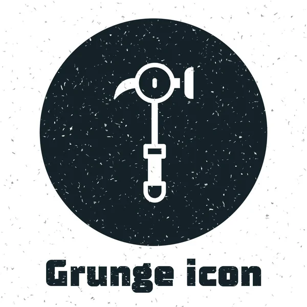 Grunge Hammer图标在白色背景上隔离。修理工具。单色复古绘画。B.病媒 — 图库矢量图片