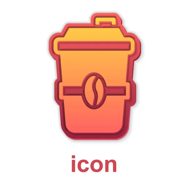 Copa de café de oro para ir icono aislado sobre fondo blanco. Vector — Archivo Imágenes Vectoriales