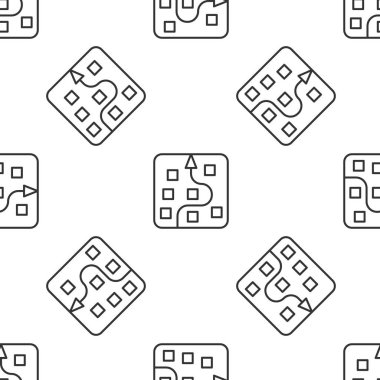 Gri çizgi sinirsel ağ simgesi beyaz arkaplandaki kusursuz deseni izole etti. Yapay zeka yapay zekası. Vektör