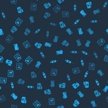 Tıbbi kayıt klasörünü, evcil hayvan aşısıyla birlikte şırıngayı ve köpek kedisine kusursuz şablon sertifikasını ayarla. Vektör