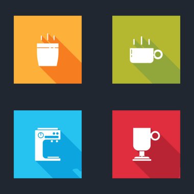 Kahve fincanı, makine ve İrlanda kahve ikonu. Vektör