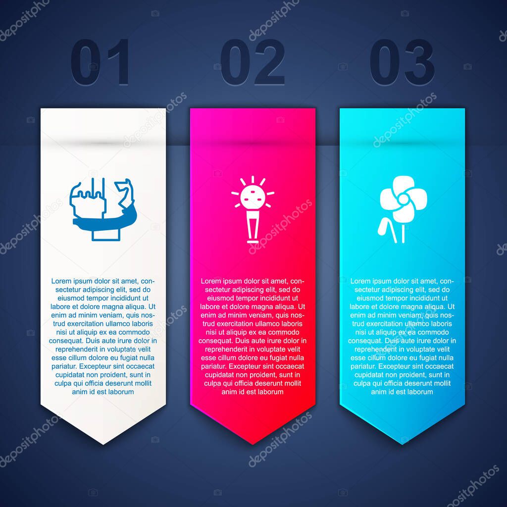 Set Monument to founders of Kiev, Mace and Poppy flower. Business infographic template. Vector