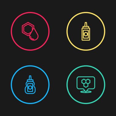 Jar of Bal 'ı, Bal Tarağı Arısı' nın yerini ve ikonu ayarla. Vektör