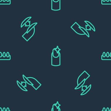 Çivi manikürü, sahte çiviler ve pürüzsüz bir desen. Vektör