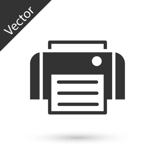 Icono de impresora gris aislado sobre fondo blanco. Vector — Archivo Imágenes Vectoriales