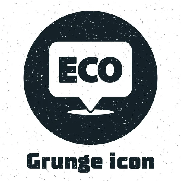 Grunge Banner, Etikett, Etikett, Logo für ökologisch grüne gesunde Lebensmittel Ikone isoliert auf weißem Hintergrund. Bioprodukt. Aufkleber für gesunde Lebensmittel. Monochrome Vintage-Zeichnung. Vektor — Stockvektor