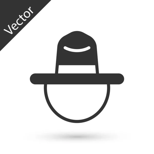 Grijze Canadese ranger hoed uniform pictogram geïsoleerd op witte achtergrond. Vector — Stockvector