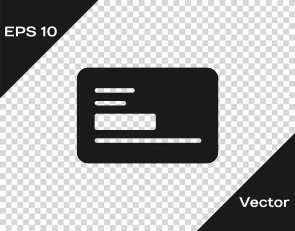 Tarjeta de visita negra, icono de la tarjeta de visita aislado sobre fondo transparente. plantilla de identidad corporativa. Vector — Vector de stock