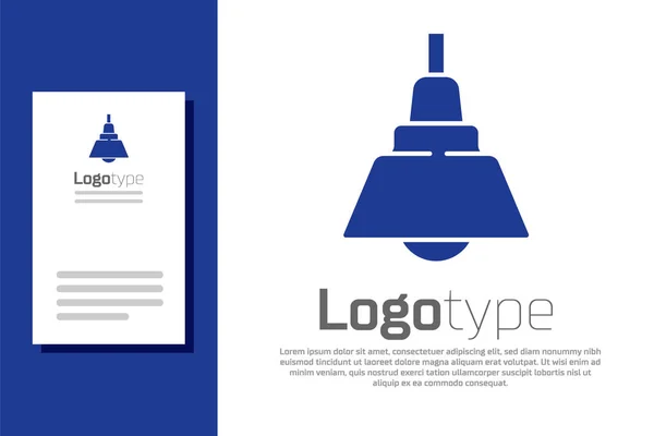 Blauwe kroonluchter pictogram geïsoleerd op witte achtergrond. Logo ontwerp template element. Vector — Stockvector