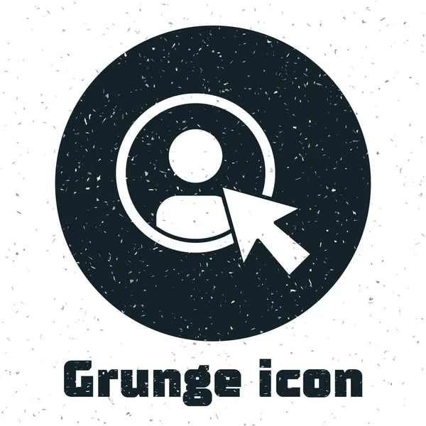 Grunge Create account screen icon isoliert auf weißem Hintergrund. Monochrome Vintage-Zeichnung. Vektor — Stockvektor