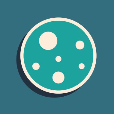 Yeşil Gezegen Mars simgesi yeşil arkaplanda izole edildi. Uzun gölge tarzı. Vektör