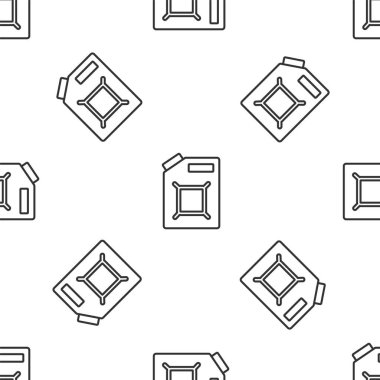 Benzin ikonu için gri çizgi kutusu beyaz arka planda izole edilmiş pürüzsüz desen. Dizel gaz ikonu. Vektör