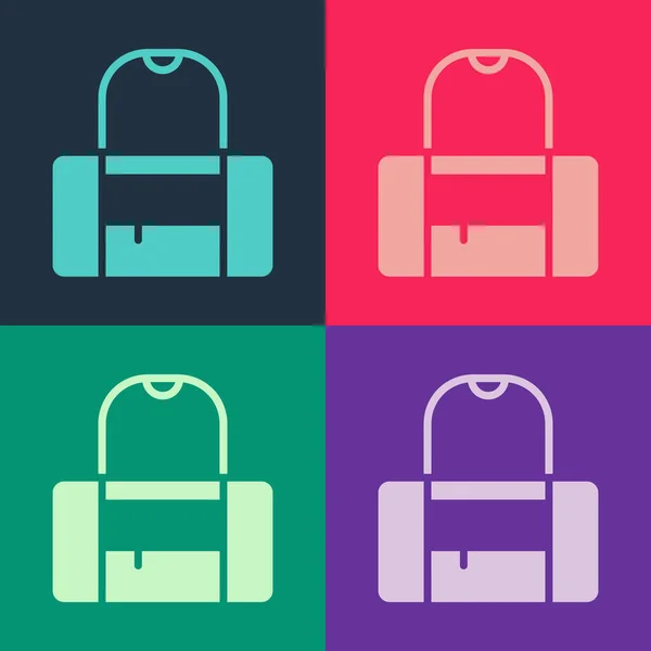 Pop art icône sac de sport isolé sur fond de couleur. Vecteur — Image vectorielle