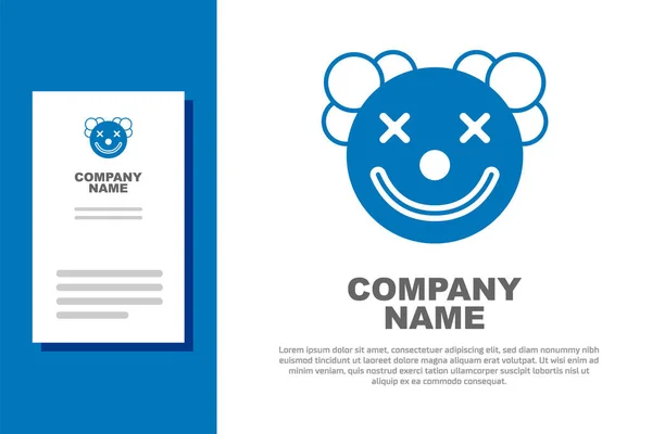 Blaues Clownskopf-Symbol isoliert auf weißem Hintergrund. Logo-Design-Vorlage Element. Vektor — Stockvektor