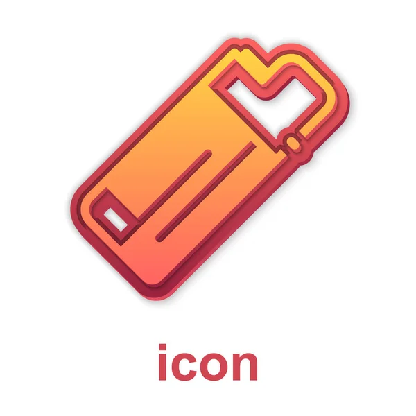 Gold Lighter icoon geïsoleerd op witte achtergrond. Vector — Stockvector