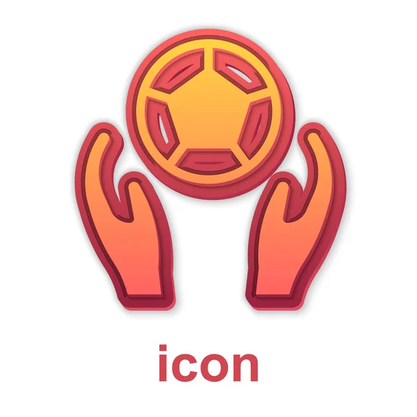 Gold Soccer fotbalový míč ikona izolované na bílém pozadí. Sportovní vybavení. Vektor — Stockový vektor