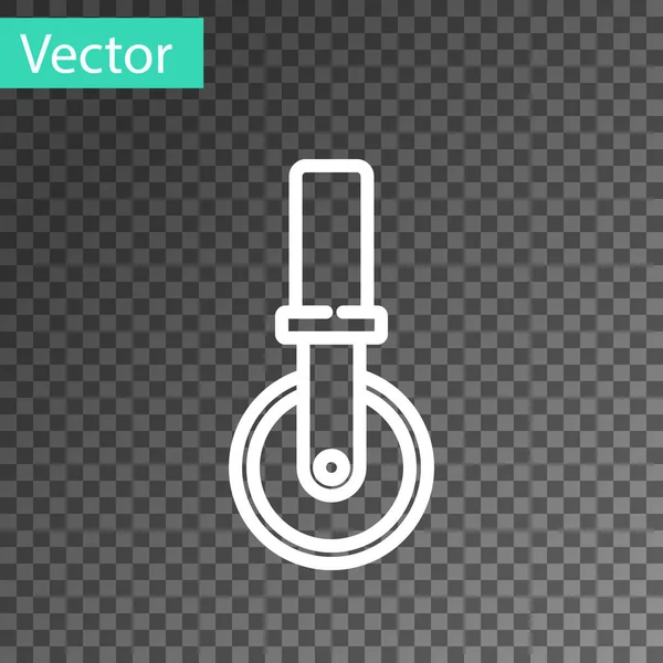 Weiße Linie Pizzamesser Symbol isoliert auf transparentem Hintergrund. Pizzabäcker vorhanden. Küchengeräte aus Stahl. Vektor — Stockvektor