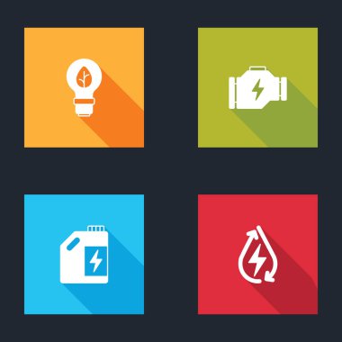 Ampulü yaprak ile ayarla, motoru kontrol et, yakıt tüpünü ve su enerji ikonunu kontrol et. Vektör