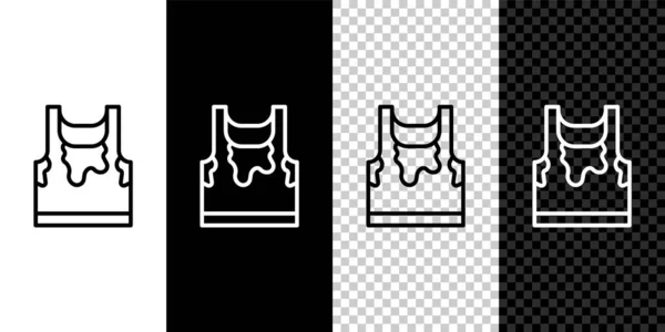 Set line Camiseta deportiva sin mangas sudorosas icono aislado sobre fondo blanco y negro, transparente. Vector — Vector de stock