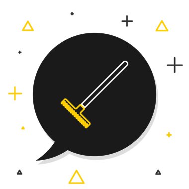 Çizgi Bahçesi tırmık simgesi beyaz arkaplanda izole edildi. Bahçecilik, tarım, çiftçilik aleti. Toprak işçisi. Temizlik ekipmanları. Renkli taslak konsepti. Vektör