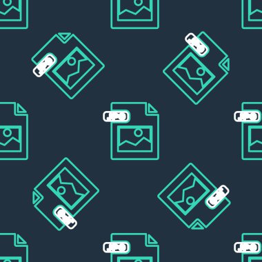 JPG dosya belgesi satırı. Siyah arkaplanda görüntü düğmesi simgesi izole edildi. JPG dosya sembolü. Vektör