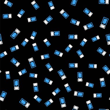 Bilet simgesi siyah arkaplanda izole edilmiş. Vektör