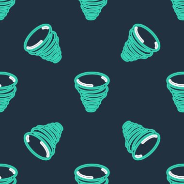 Hat Tornado simgesi siyah arkaplanda izole edilmiş. Kasırga, kasırga, fırtına bacası, kasırga ya da hortum ikonu. Vektör