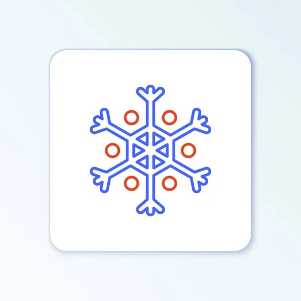 Line Snowflake Symbol isoliert auf weißem Hintergrund. Buntes Rahmenkonzept. Vektor — Stockvektor