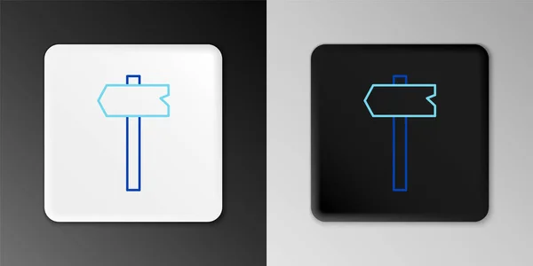 Ligne de signalisation routière. Icône de signalisation isolée sur fond gris. Symbole pointeur. Panneau d'information de rue isolé. Signe de direction. Concept de contour coloré. Vecteur — Image vectorielle