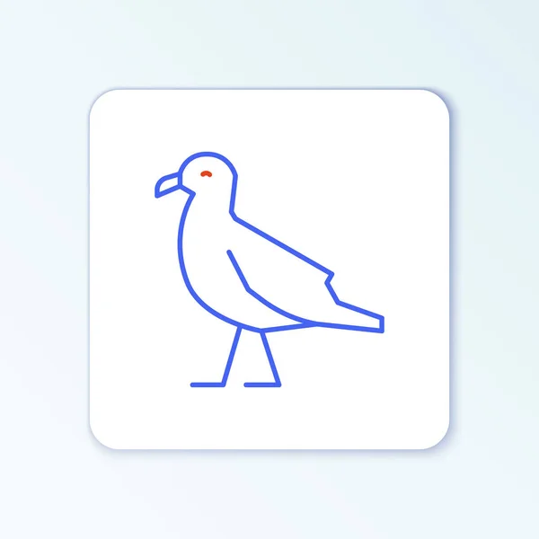 Line Bird seagull icon isolated on white background. Colorful outline concept. Vector — Stock Vector