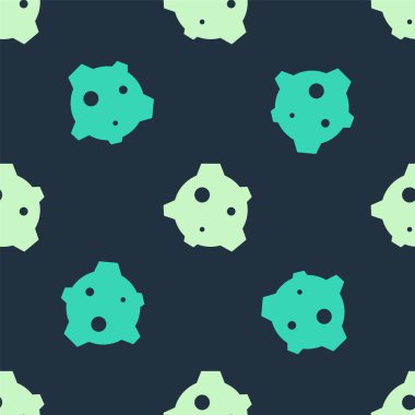 Yeşil ve bej göktaşı ikonu mavi arka planda izole edilmiş pürüzsüz desen. Vektör