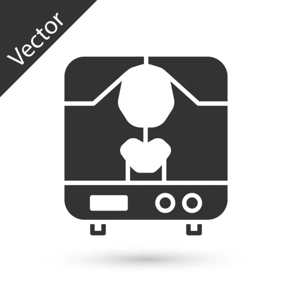 Icono gris de la máquina de rayos X aislado sobre fondo blanco. Ilustración vectorial — Vector de stock