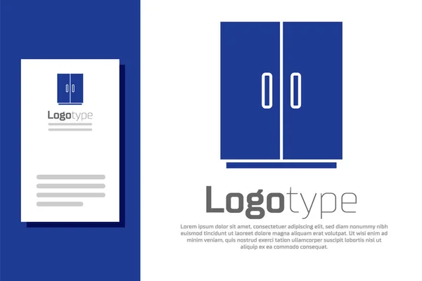 Icona dell'armadio blu isolata su sfondo bianco. Elemento modello di design logo. Vettore — Vettoriale Stock
