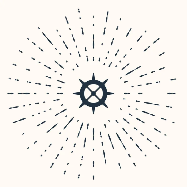 Szara ikona korby rowerowej wyizolowana na beżowym tle. Abstrakcyjne kółko przypadkowych kropek. Wektor — Wektor stockowy