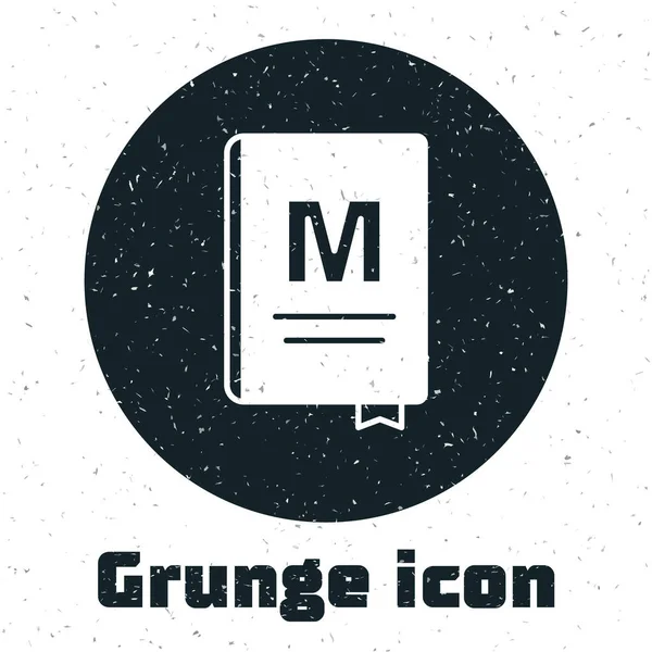 Grunge Restaurant Cafe Menü-Symbol isoliert auf weißem Hintergrund. Monochrome Vintage-Zeichnung. Vektor — Stockvektor